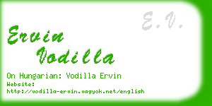 ervin vodilla business card